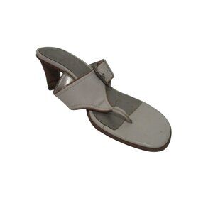 Anne Klein Gray Slade T-Strap Slip-on Sandals - 6.5M
